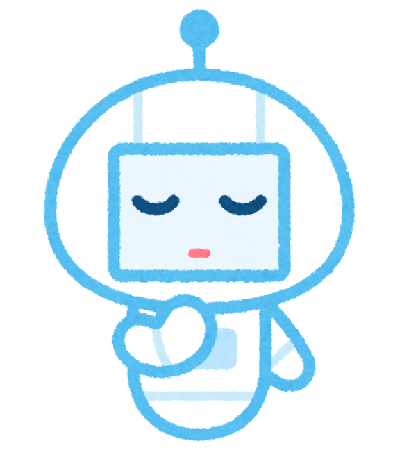 考えるAIキャラクターのイラスト
