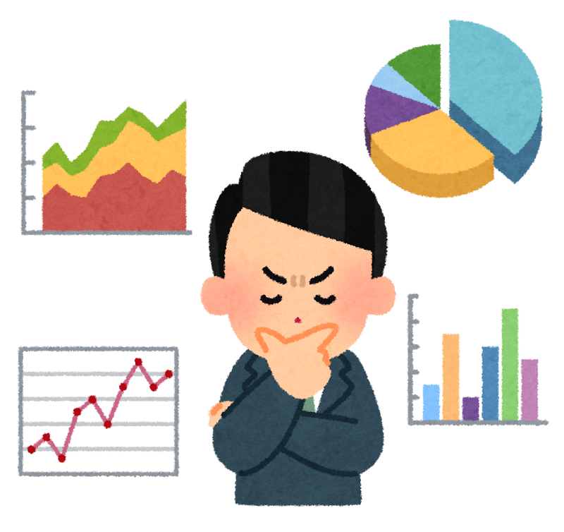 戦略を考える男性のイラスト
